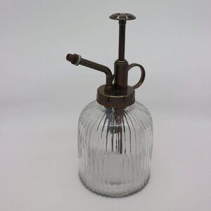 Retro Indoor/Outdoor Glass Plant Mister with Plastic Pump, plant watering can